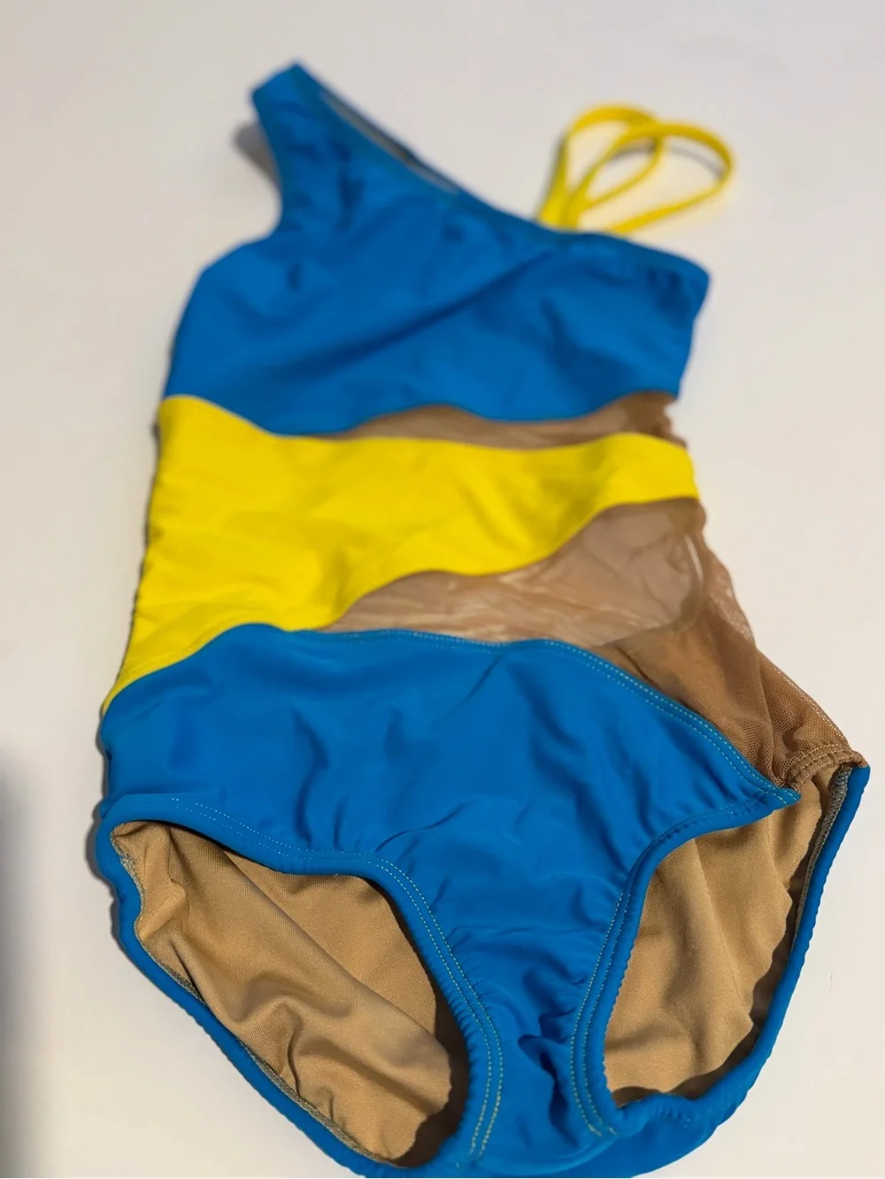 Girls Blue and Yellow CL leotard AA dancewear